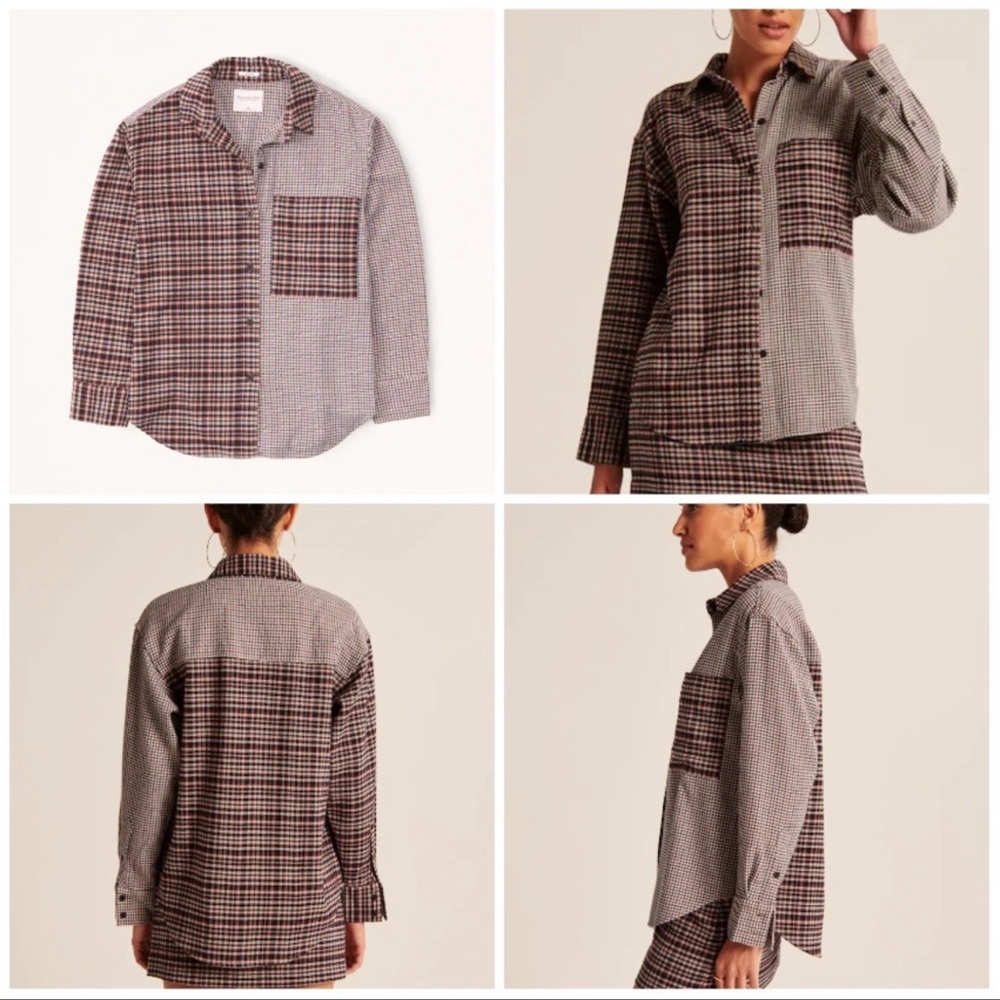 Abercrombie Oversized Colorblock Flannel